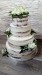 Svatební dort - naked cake s bílými růžemi